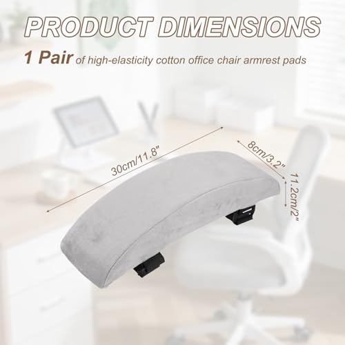 PATIKIL Office Chair Arm Pads 1Pair Office Chair Arm Cover 30x8x5cm Gray - color: Gray