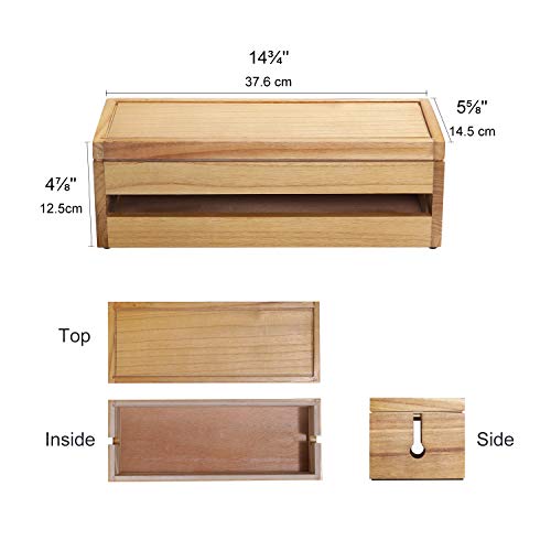 Changsuo Cable Management Box Wooden Cord Organizer Box for Extension Cord Power Stripe Surge Protector Wire Management Concealer Organizer Cover Hider for Desktop Home Office Kitchen (Light Natural) - color: Light Natural