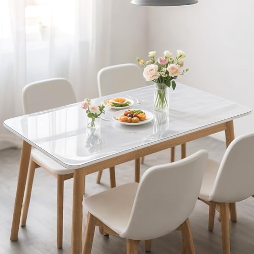 40x80in Clear PVC Table Protector 1.4mm Waterproof Cover - color: Clear 1.4mm, size: 40" x 80"
