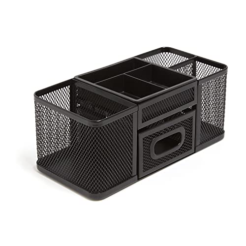 TRU RED Wire Mesh Desk Organizer, 7-Compartment Accessory Holder