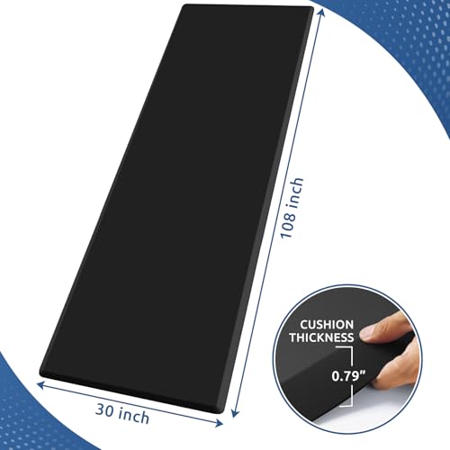 0.8" Thick Kitchen Mat Cushioned Anti Fatigue Rug Comfort Floor Mats - color: Black, size: 108"L x 30"W x 0.8"Th