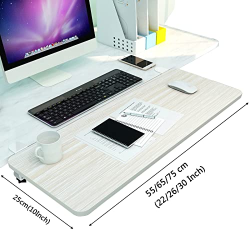 V3VOGUE 90° Foldable Desk Extender Armrest Shelf, Extended Desktop and Space Saver, Clamp-On Keyboard Drawer Tray, with K-Bracket, Ergonomic Computer Elbow Arm Support Relieve Fatigue - color: Maple, size: 75x25cm(30x10Inch)