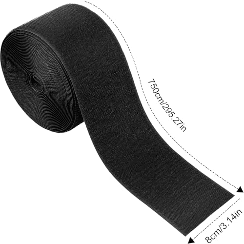 WILLBOND Cord Cover for Carpet, 24.6 ft x 3 in Floor Cable Management Strip, Reusable Hook and Loop Cord Protector for Wires on Carpet, Cuttable Wire Hider for Office Desk Home, Black - color: Black