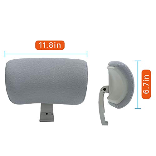 CLATINA Adjustable Height Upholstered Headrest for 247 Series Ergonomic High Swivel Executive Chair (Grey) - color: Grey