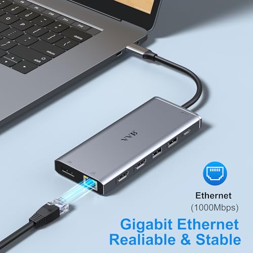 USB C Laptop Docking Station Dual Monitor HDMI USB C Hub Multiport Adapter