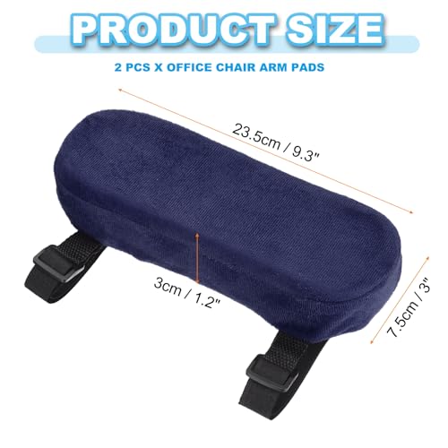 PATIKIL Office Chair Arm Pads, 2 pcs Office Chair Arm Cover Soft Office Chair Armrest Pads Memory Foam Cotton Removable Washable for Desk Computer Gaming, Navy Blue - color: Navy Blue