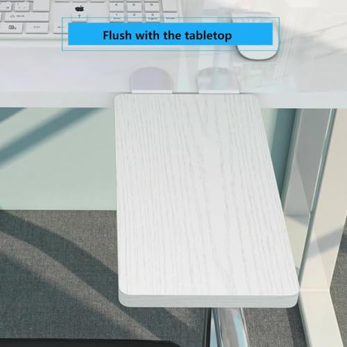 Foldable Clamp-On Desk Extender Tray with Wrist Rest - Ergonomic Keyboard Shelf for Computer Arm Support - color: Fir
