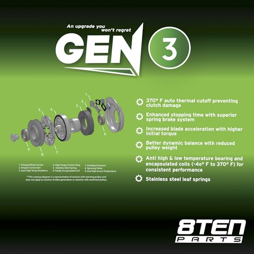8TEN Gen 3 Electric PTO Clutch for Cub Cadet MTD 5218-6 5218-94 717-3403 | Fits Cub Cadet, MTD, Ariens & Gravely Equipment, Replaces 917-3403 & 09232700