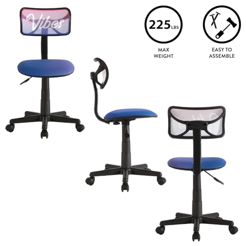Urban Lifestyle Swivel Desk Chair, Vibes, Stylish and Compact Office Chair with Mesh Back, Swivel Function, Adjustable Height, and Cushioned Seat - color: Vibes