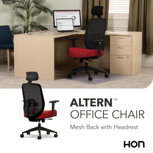 HON Altern Ergonomic Office Chair, Office Desk Computer Chair, Ruby - color: Ruby, style: Black Frame