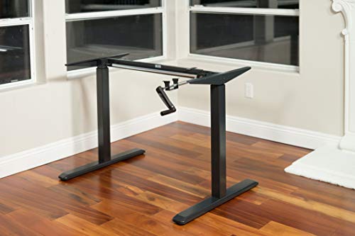 Black Height Adjustable Crank Desk Frame, Tabletop Not Included, 48.56 Inch Max Height - color: Black