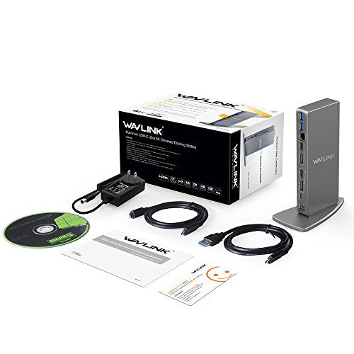 WAVLINK USB 3.0 Dual 4K@60Hz Laptop Docking Station for Thunderbolt 5/4/3, USB-C/A Windows, MacOS(Mac M1-M5,MacBook Neo), ChromeOS (2X HDMI, 2X Display Port, LAN, 6 USB 3.0, Audio)