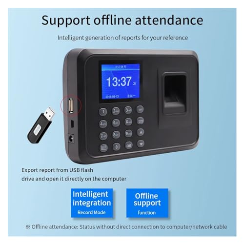 Fingerprint Attendance System Biometric Clock in Machine Employee Keypad Electric Time Recorder USB Data Management Device