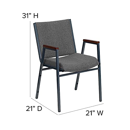Flash Furniture Hercules Fabric Stack Chair with Arms, Gray, 4-Pack - color: Gray Fabric, size: Set of 4