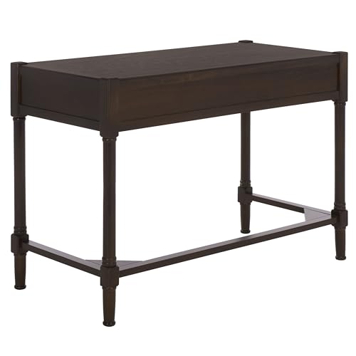 SAFAVIEH Home Collection – Filbert Dark Chocolate Writing Desk, 2-Drawer Traditional Desk, Classic Home Office Design (DSK5701E) - color: Dark Chocolate
