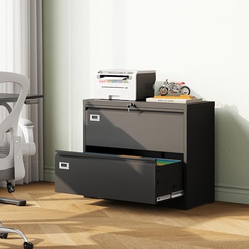 DEVAISE 2 Drawer Lateral File Cabinet, Assembly Required