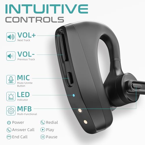 Herloreen Bluetooth Headset with Mic, USB Dongle & Charging Case for Work - style: Headset + Charge Case + USB Dongle-HLK30