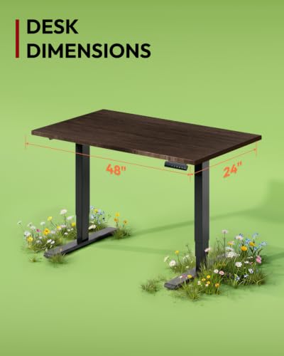 SANODESK Solid Bamboo Dual Motor Standing Desk, 220 lbs, 48×24 - color: Walnut Bamboo+black Frame, size: 4824