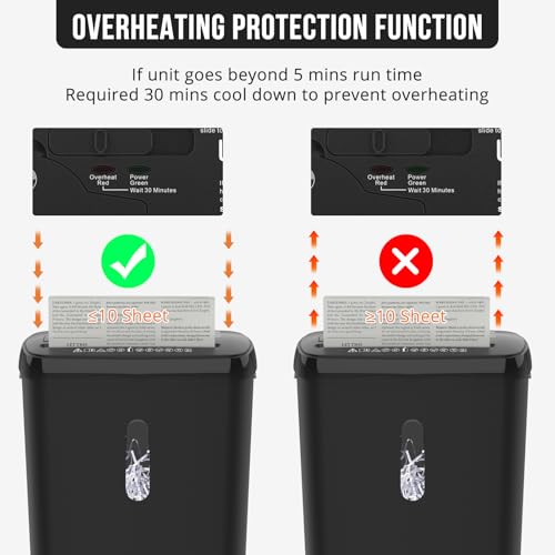 Strip Cut Paper Shredder 10-Sheet 3.17Gal CD Credit Card