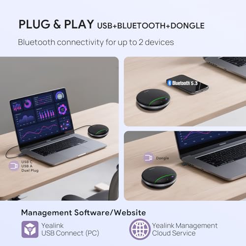 Yealink SP92 Bluetooth Speakerphone USB Conference Speaker and Microphone - size: SP92 with Dongle