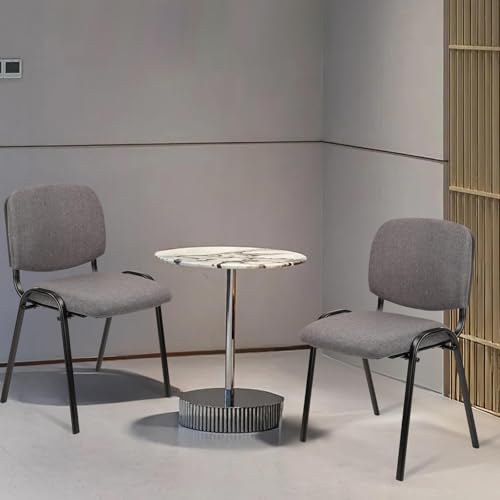 CLATINA Stackable Waiting Room Chairs, Cloth Fabric Guest Reception Chair with Upholstered Thickene Seat and Back Support, Stacking Chair Metal Leg for Office School Church Conference, Grey, 5 Pack - color: Grey, size: 5 Pack