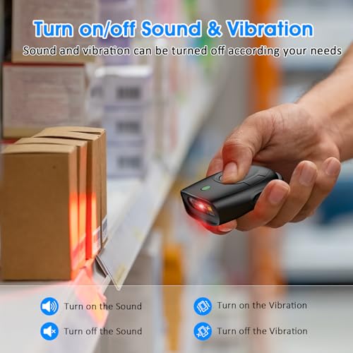 Symcode Bluetooth Barcode Scanner Mini 1D Small Portable Bar Code Scanner 3-in-1 Bluetooth & 2.4G Wireless & USB Wired Barcode Scanner with Android,iOS,Computers,Windows - color: 1D Laser Black
