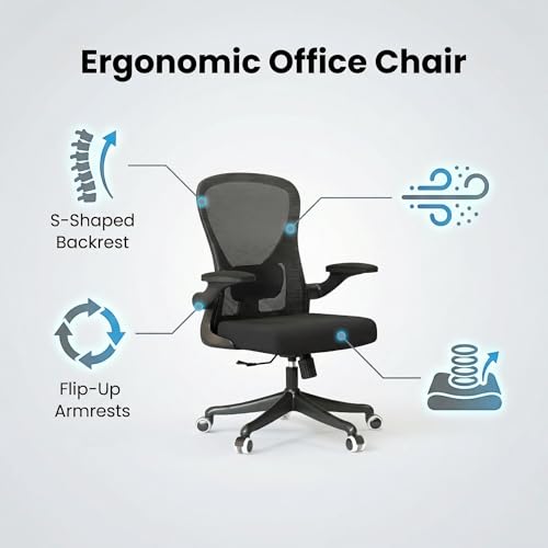 Monhey Ergonomic Office Chair, Adjustable Lumbar, Black - color: 09black