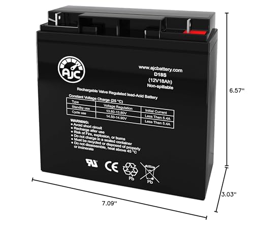 AJC Battery Compatible with APC SMART-UPS 1000VA XL SU1000XLNET 12V 18Ah UPS Battery