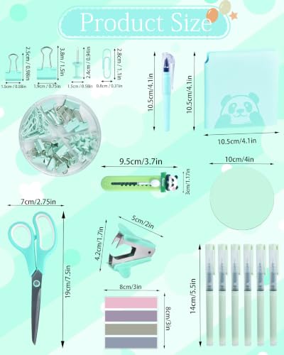 Green Desk Accessories and Organizers with Desk Organizer and 360°Rotating Pen Holder stapler Pen and a Lot of Office Green Office Supplies Beautifully Presented in a Gift Box - color: Green