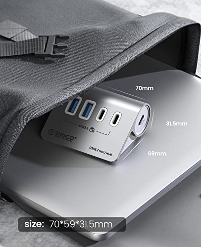 ORICO 4-Port Desktop USB 3.2 Hub, 10Gbps Aluminium USB Splitter for Laptop - size: 50cm, style: M3CU2