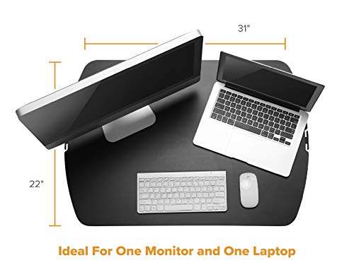 Bostitch Office Sit Stand Desk Converter, Height Adjustable Workstation Riser, Includes Wireless Charging Pad, Black (STND-3122BK) - style: Sit-Stand