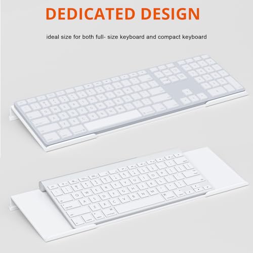 Richboom Acrylic Tilted Computer Keyboard Holder for Easy Ergonomic Typing, Keyboard Stand for Office Desk, Home, School, White - color: White