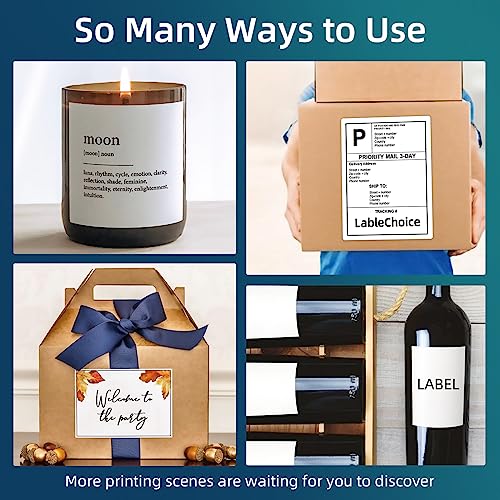 100 Sheets 400 Pcs 4"x5" 4 Up Shipping Address Labels for Laser & Inkjet Printers, Permanent Adhesive 4 per Page Shipping Labels, 4 to a Page Labels, 4 Stickers per Sheet - size: 4"x5"--400 Labels