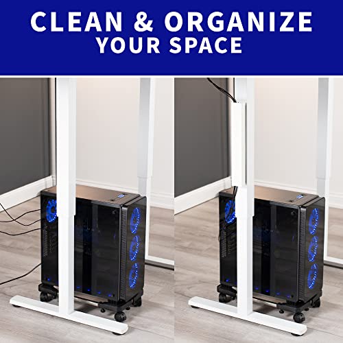 VIVO White 14 inch Cable Management Channel for Desk Leg, DESK-AC01-1MW - color: White