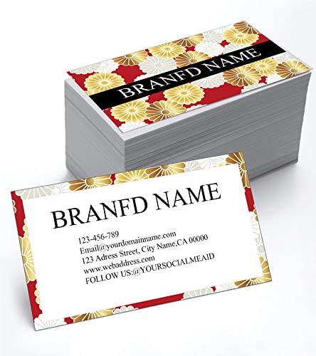Personalized Business Cards with Design, Custom Business Cards with Your Logo Picture Text -Thick Waterproof Paper Front and Back Sides Printed for Business-200pcs - 3.5" x 2"