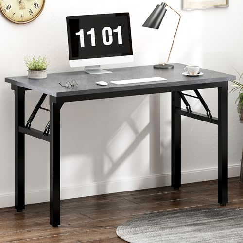 Need Small Folding Computer Desk, 39.4 Inch Writing Table, Grey - color: Grey, size: 39.4 inches