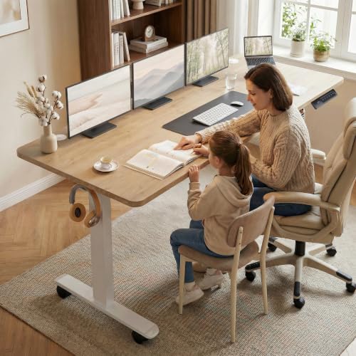 farexon 63x24 in Electric Adjustable Standing Desk with Mouse Pad, Oak Gray - color: Oak Grey, size: 63 x 24''