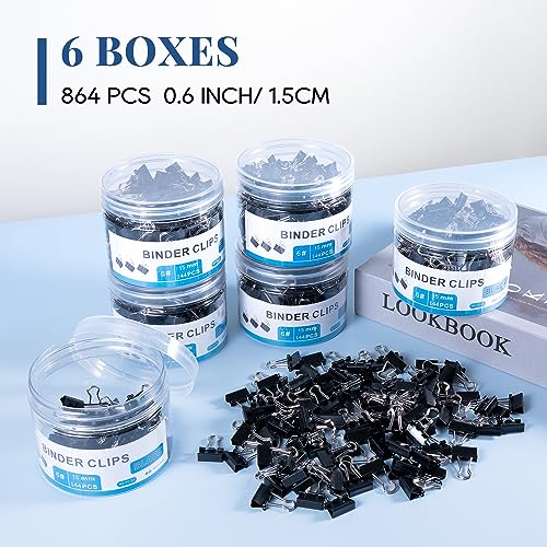 EFOK Small Binder Clips 864 PCS Mini 15mm Paper Clip 5/8 Inch Paper Clamps - size: 5/8 Inch