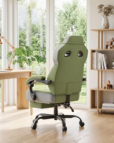 GTPLAYER Big & Tall Gaming Chair, Wide Seat with Footrest, Green - color: 06 Green