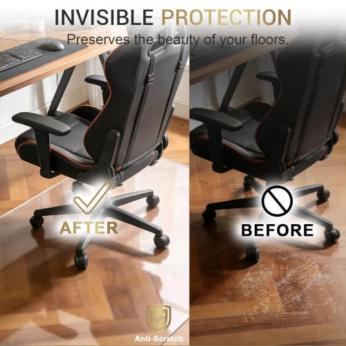 Heavy Duty Chair Mat,36" X 60" Clear Frosted 1.5mm PVC Chair Mat, - size: 36 × 60″