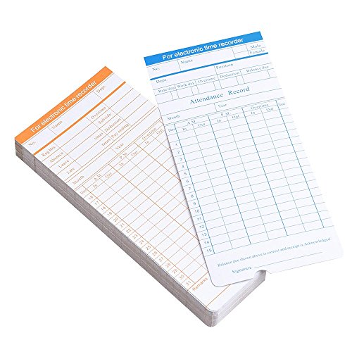 Yescom 200 Count Monthly Time Clock Cards Timecard for Employee Attendance - size: 200pcs