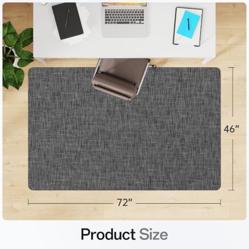 Office Chair Mat for Hardwood & Tile Floor, 46" x 72" Desk Computer Chair Mat, Anti Slip, Floor Protector Under Desk Low-Pile Office Rug for Rolling Chair, Dark Grey - color: Dark Grey, size: 46'' x 72'' Rectangle