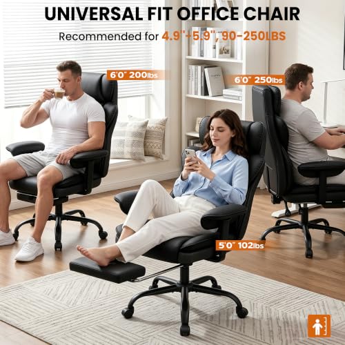 Office Chair, Desk Chair with Soft Adjustable Armrests - color: Black