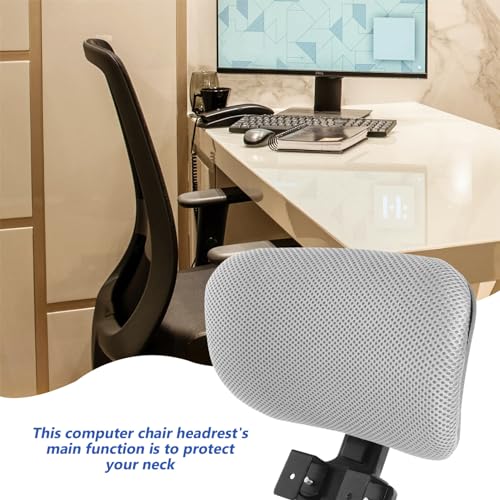 Computer Chair Headrest Attachment Adjustable Black for Office Work - size: Silver gray-black frame