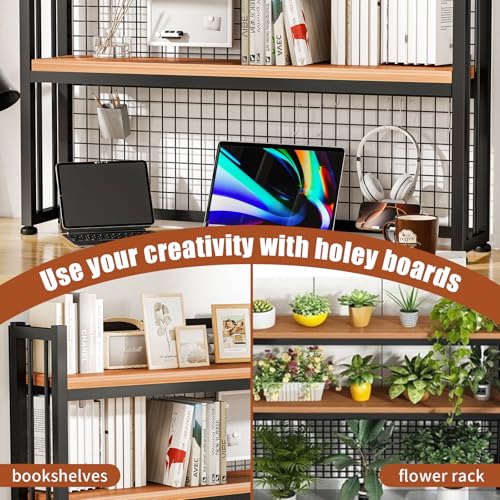 2-Tier Desktop Hutch Bookshelf Metal Desk Shelf,Storage DisplayShelf for Computer Desk, Multifunctional Freestanding Storage Rack for Office, Home Decor, Kitchen (45.2 * 35 * 9.44 in)