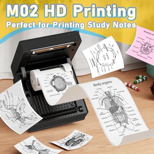 Phomemo Sticker Printer, Inkless Mini Thermal Sticker Printer Machine | Mini Sticker Printer, Mini Printer Sticker Maker, Mini Impresora Portátil, Sticker Printer Maker, Label Maker for Gifts - color: Black