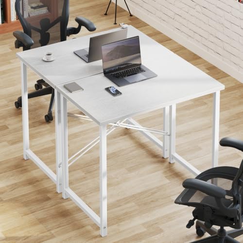 Sweetcrispy 32-Inch Small Computer Desk for Bedroom, White - color: White, size: 32-Inch