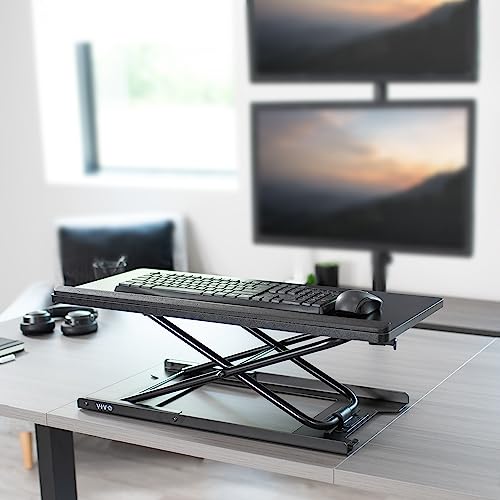 VIVO Black 27 in Single Top Keyboard and Mouse Riser, DESK-V000P - color: Black