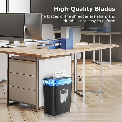Bonsaii 6-Sheet Micro Cut Paper Shredder for Home, P-4 Security Level | Shreds Credit Cards, Mail, Staples & Paper Clips, 4.2-Gal Bin, Small Shredder for Home Office, C261-D - size: Microcut 6 Sheet