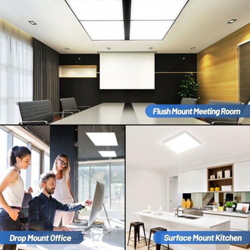 Allsmartlife 2x2 LED Flat Panel Light 6-Pack, 0-10V Dimmable, 5CCT 3000K-3500K-4500K-5000K-6000K, MAX 60W/7200 Lumens, Back-Lit 2x2FT LED Panel Drop Ceiling Light Fixtures, 100-277V 50/60Hz - size: 6-Pack